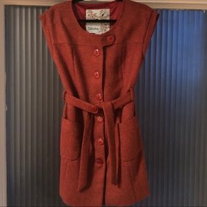 Sleeveless button up jacket from Anthropologie